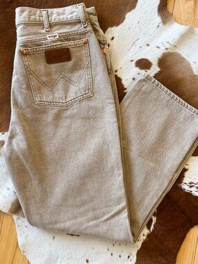 Wrangler Wild West Jeans 31x28 High Rise Straight Leg Beige Western